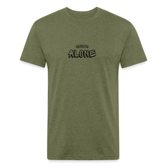 Fitted unisex/Poly T-Shirt by Next Level never alone - heather military green