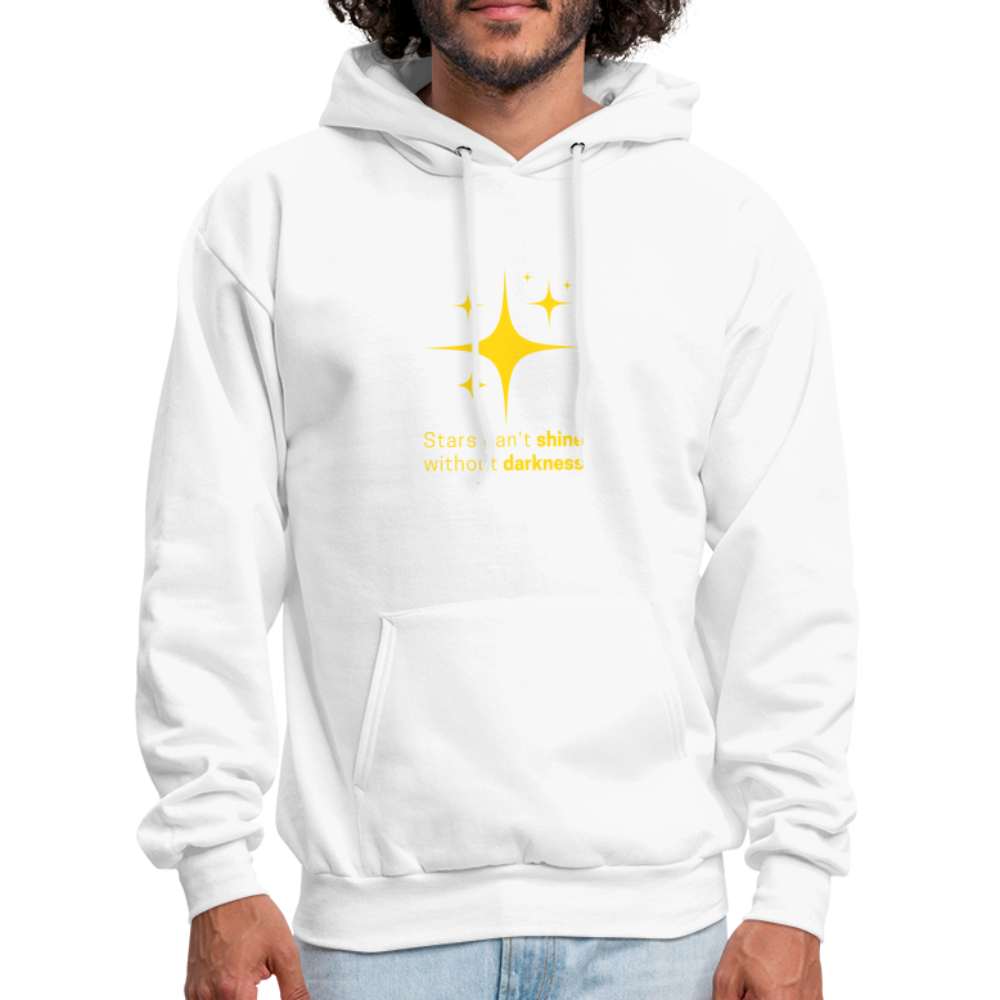 Men's Hoodie stars cant shine without darkness - white