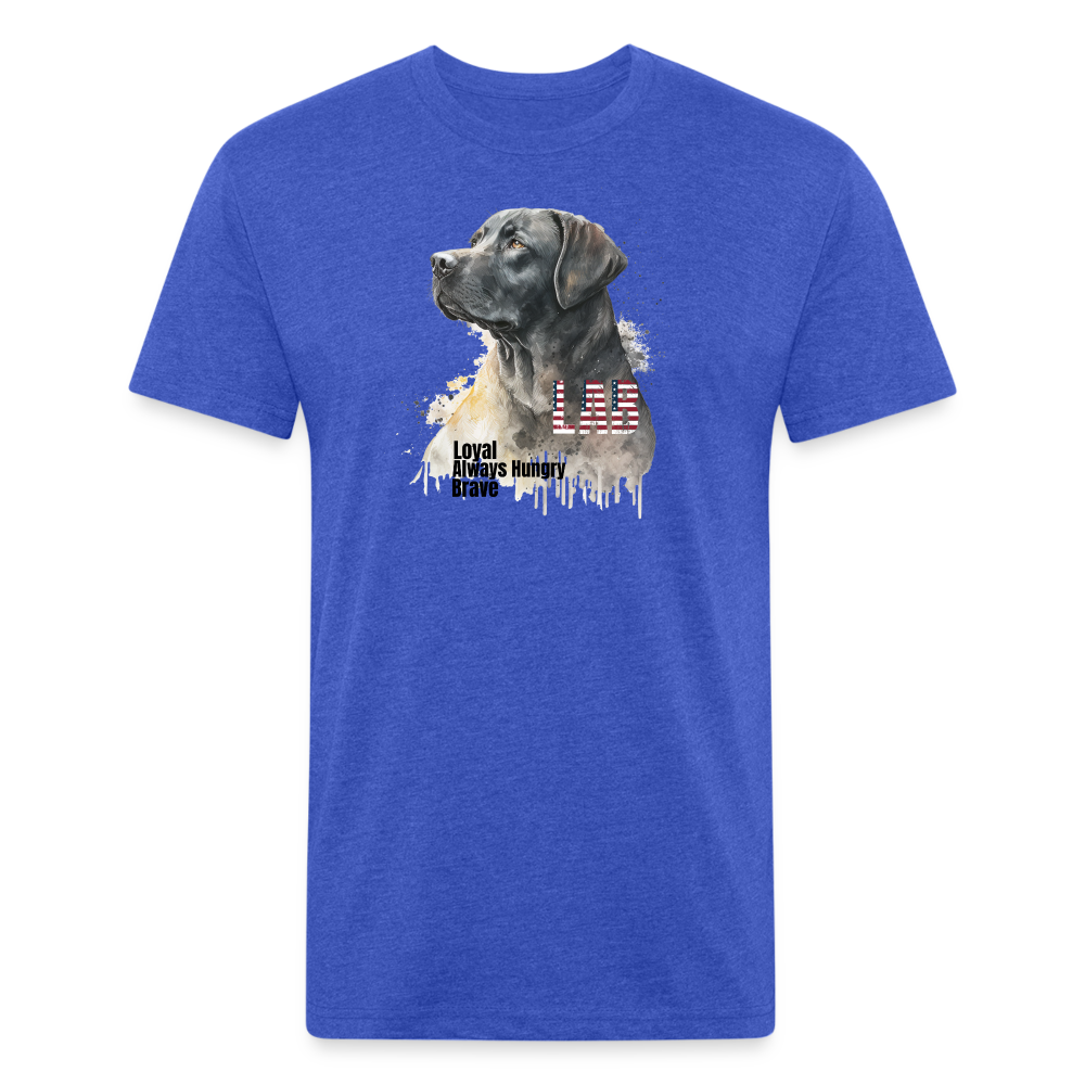 Fitted Cotton/Poly T-Shirt by Next Level Lab Lover dog shirts - heather royal