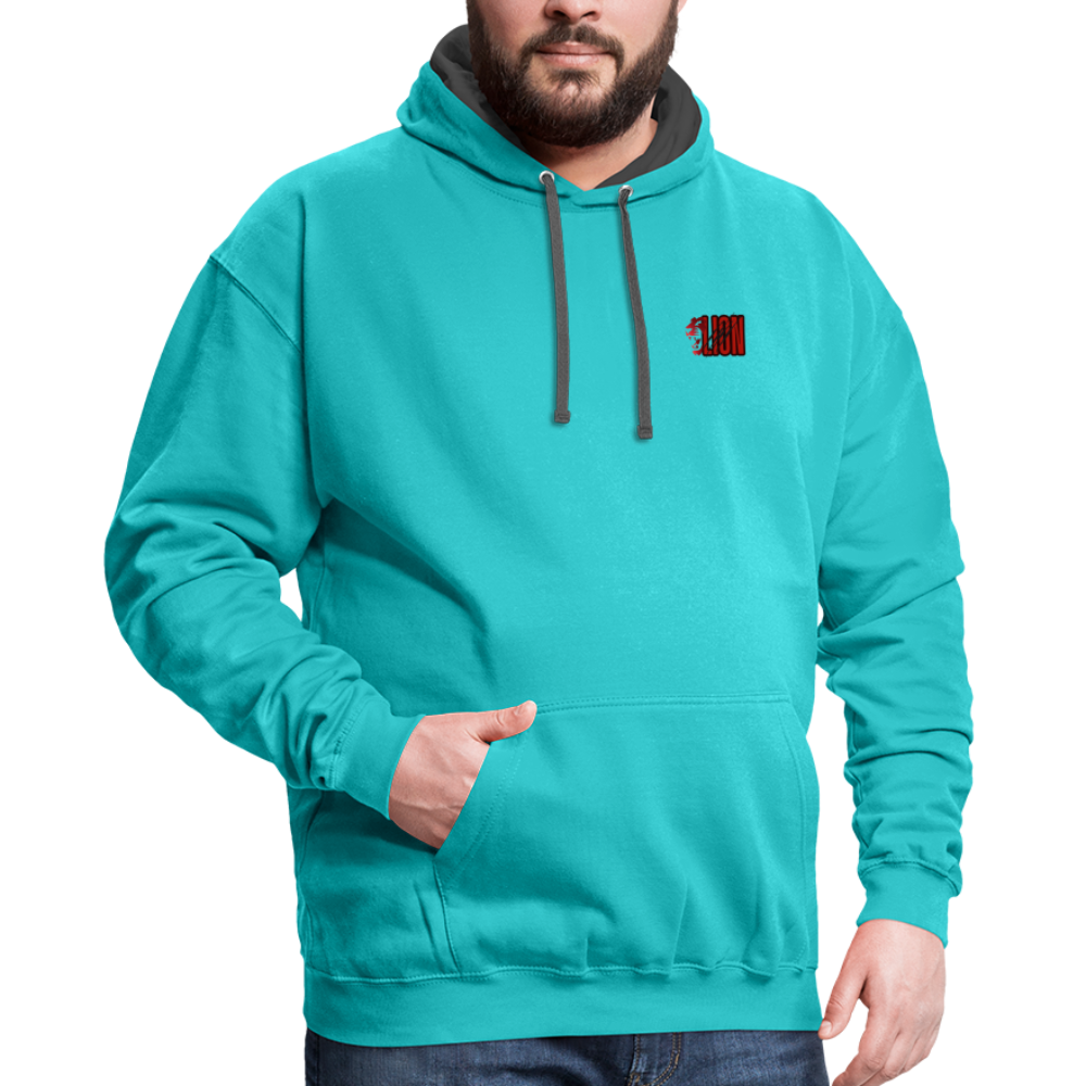 Contrast Hoodie lion - scuba blue/asphalt