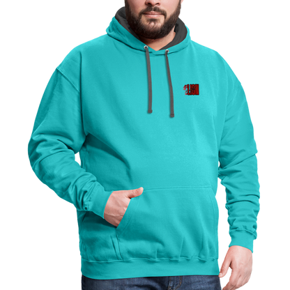 Contrast Hoodie lion - scuba blue/asphalt