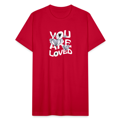 Unisex Jersey T-Shirt by Bella + Canvas you are loved - red