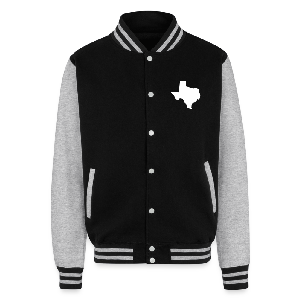 Just Hoods Heavyweight Letterman Jacket - black/heather grey