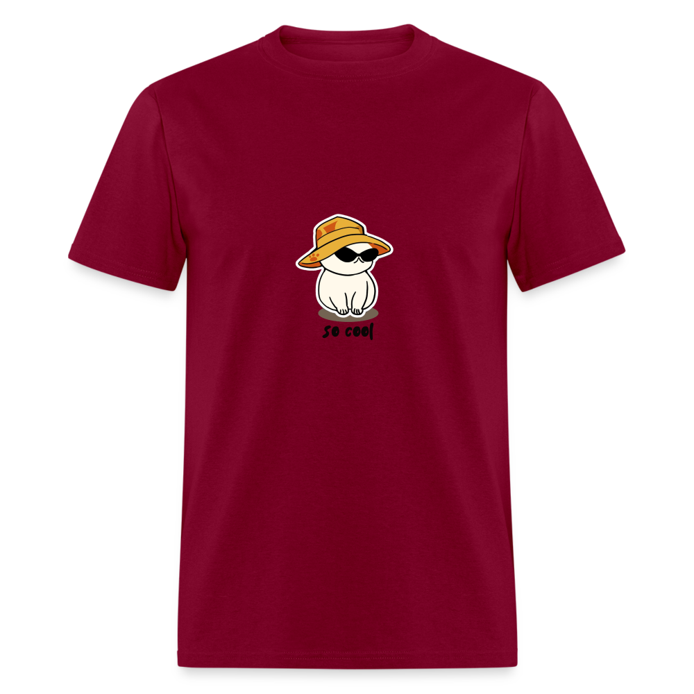 Unisex Classic T-Shirt cat so cool - burgundy