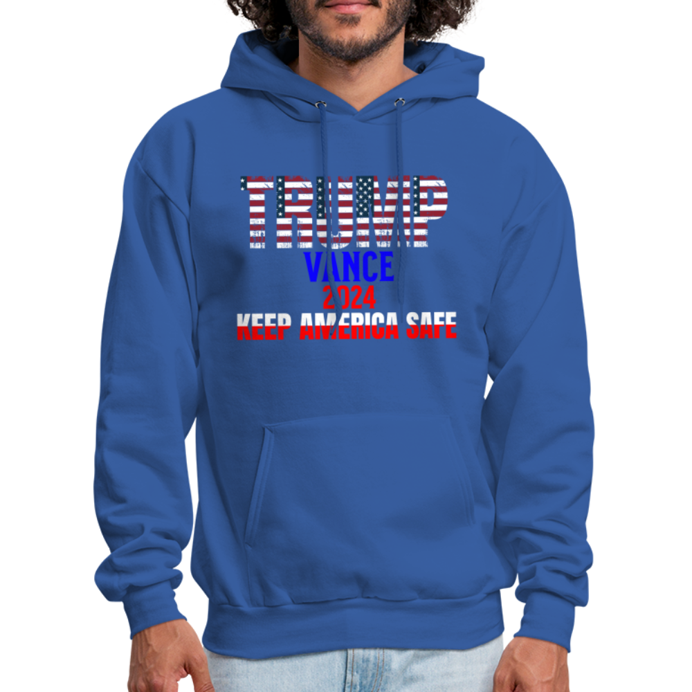 Men's Hoodie Trump Vance Hoodie Keep America Safe - royal blue