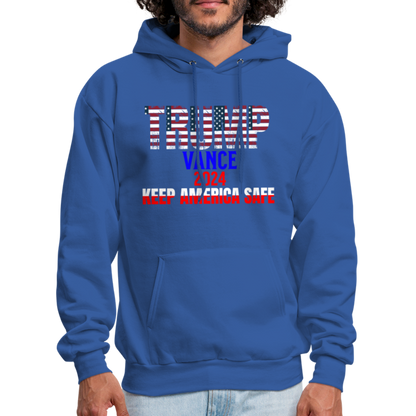 Men's Hoodie Trump Vance Hoodie Keep America Safe - royal blue