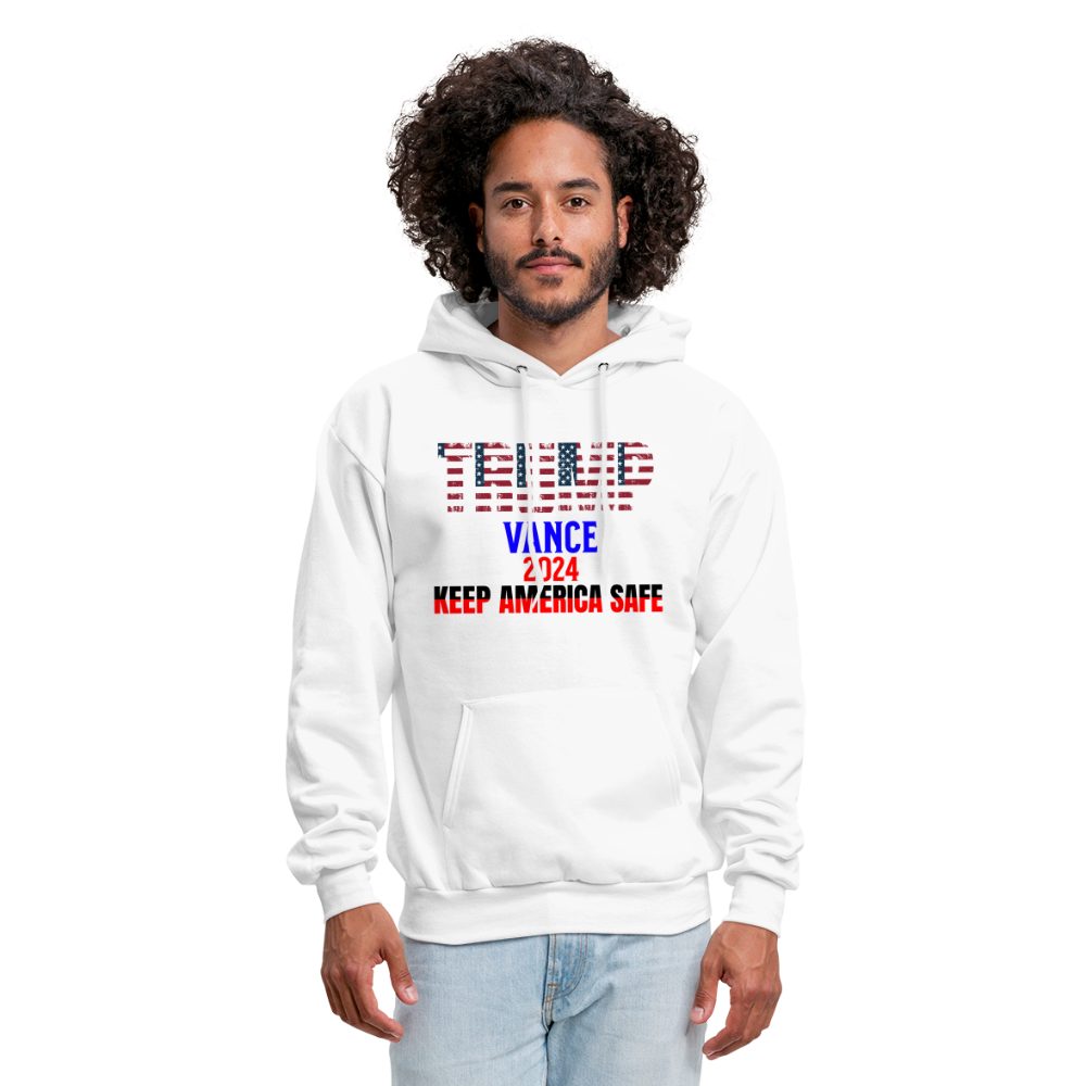 Men's Hoodie Trump Vance Hoodies Keep America Safe - white