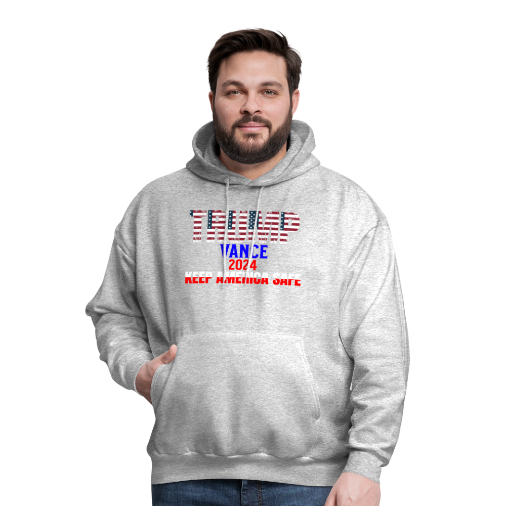 Men's Hoodie Trump Vance Hoodie Keep America Safe - heather gray