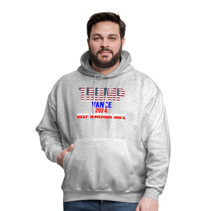 Men's Hoodie Trump Vance Hoodie Keep America Safe - heather gray