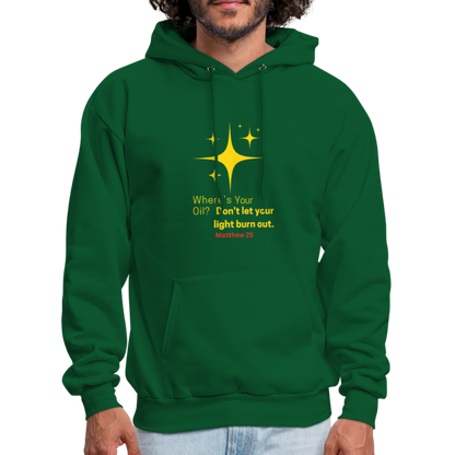 Men's Hoodie wheres your oil - forest green