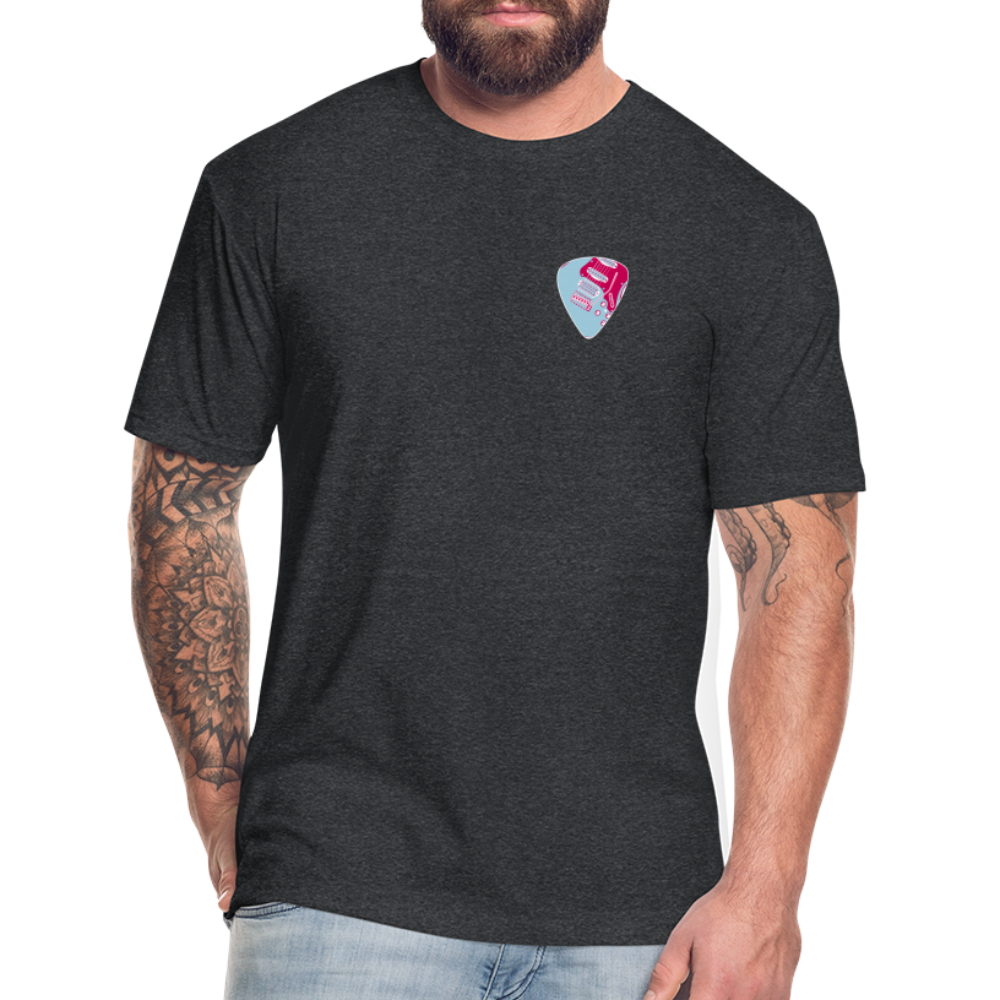 Fitted Cotton/Poly T-Shirt by Next Level guitar pick music shirt - heather black