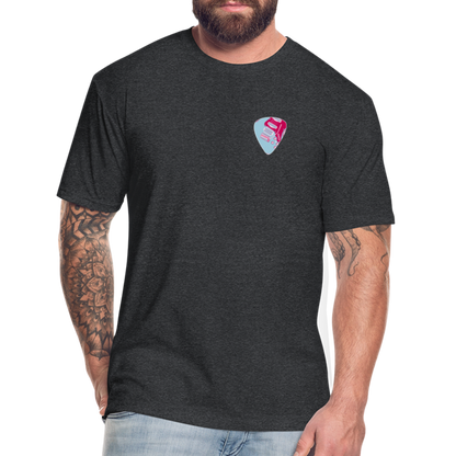 Fitted Cotton/Poly T-Shirt by Next Level guitar pick music shirt - heather black