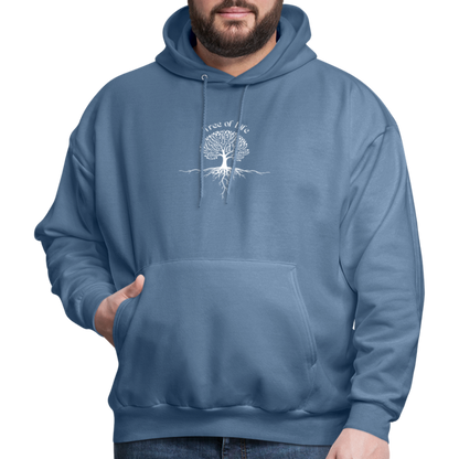 Men's Hoodie tree of life - denim blue