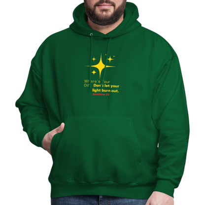 Men's Hoodie wheres your oil - forest green