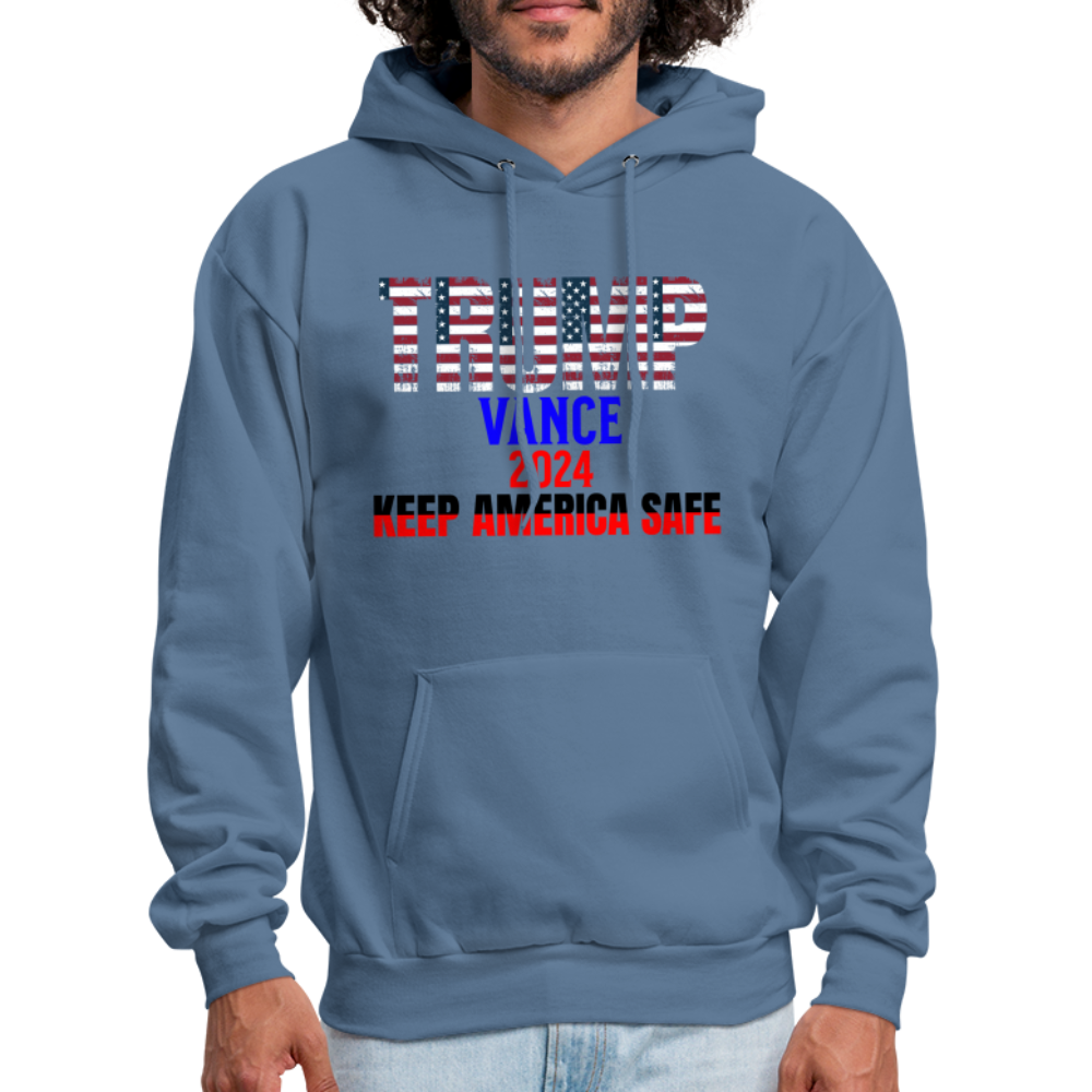 Men's Hoodie Trump Vance Hoodies Keep America Safe - denim blue