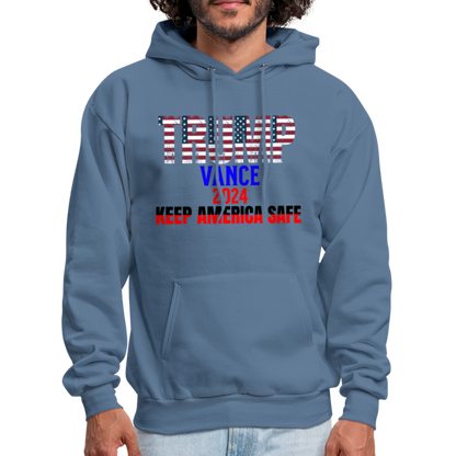 Men's Hoodie Trump Vance Hoodies Keep America Safe - denim blue