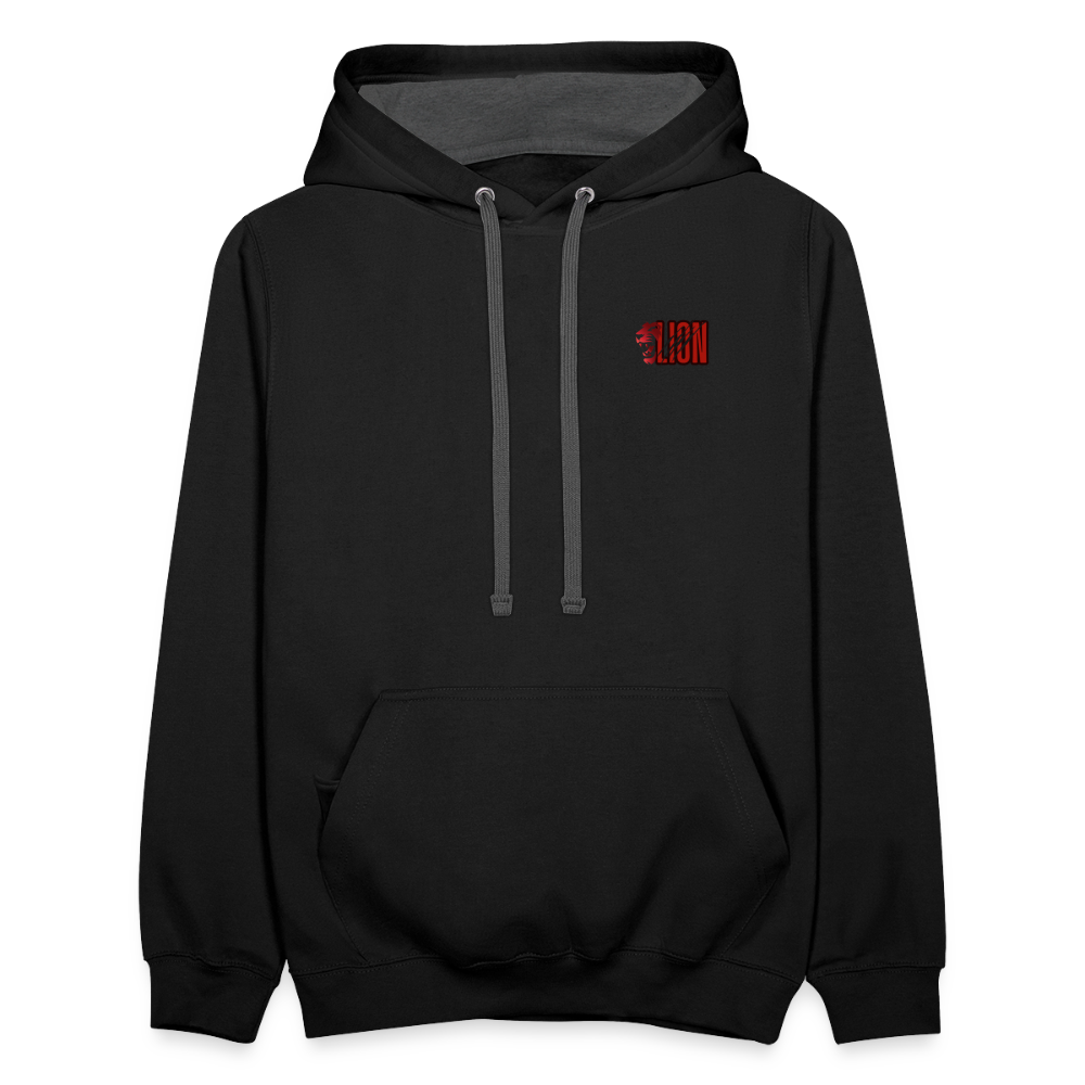 Contrast Hoodie lion - black/asphalt