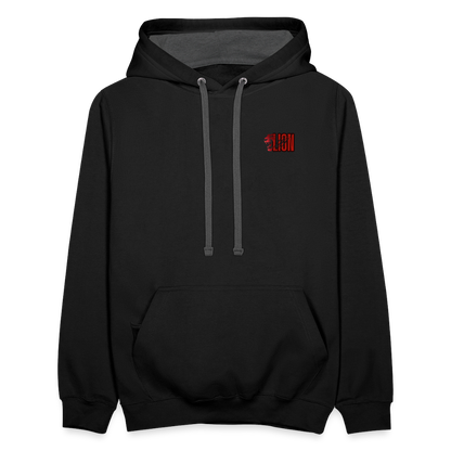 Contrast Hoodie lion - black/asphalt