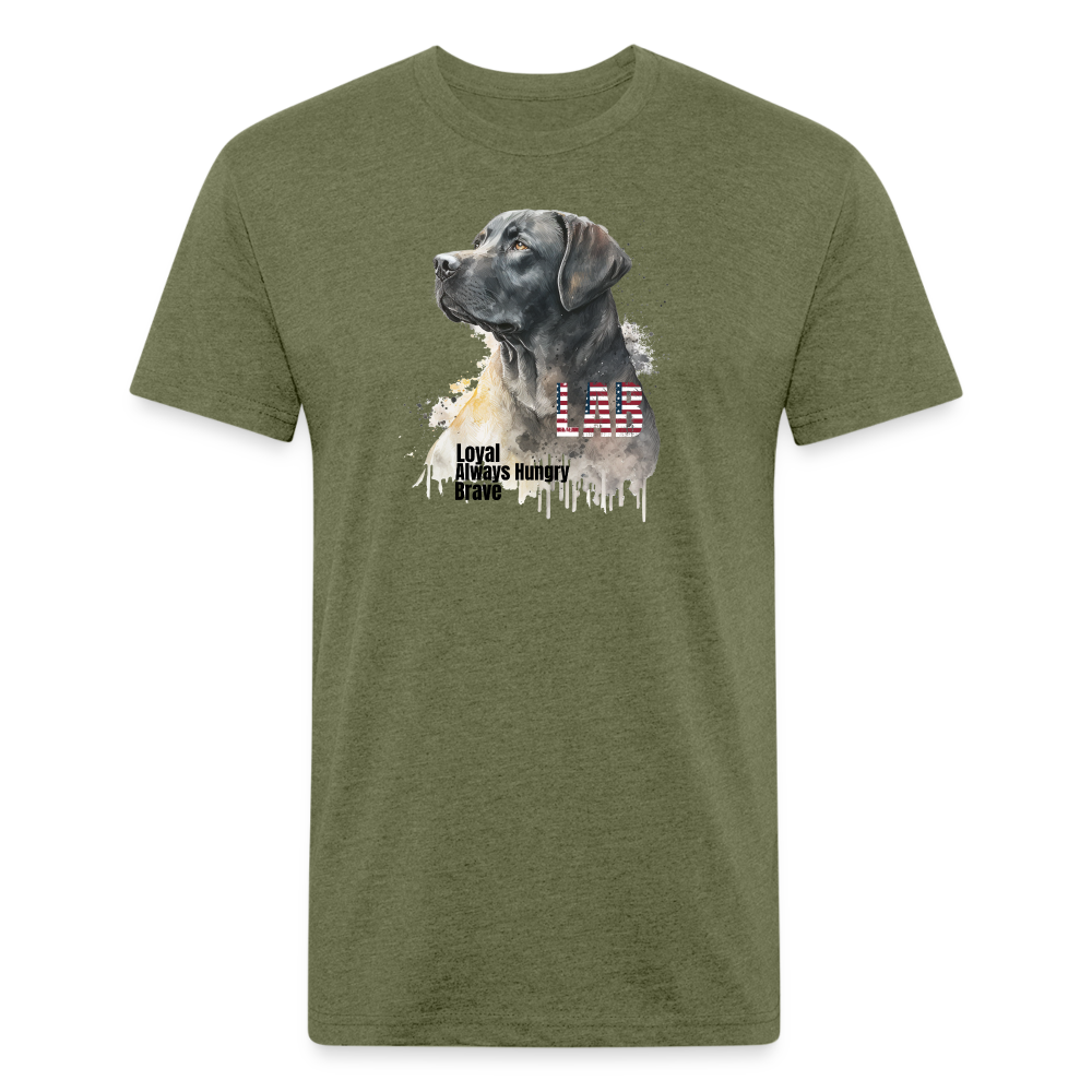 Fitted Cotton/Poly T-Shirt by Next Level Lab Lover dog shirts - heather military green