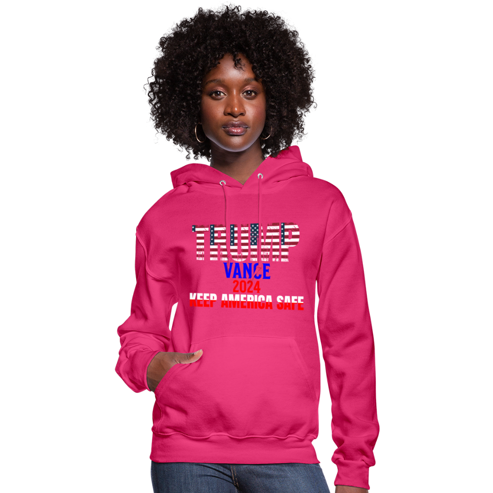 Women's Hoodie Trump Vance Hoodies Keep America safe - fuchsia