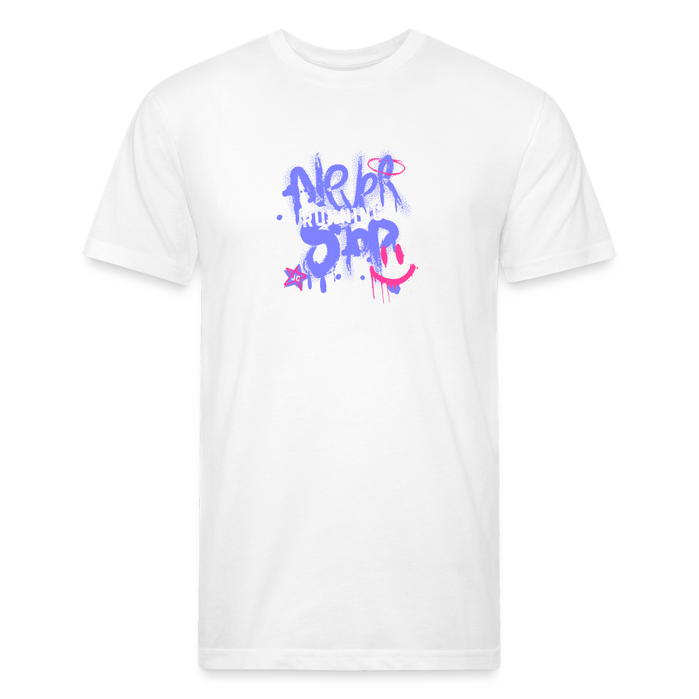 Fitted Cotton/Poly T-Shirt by Next Level never stop running - white