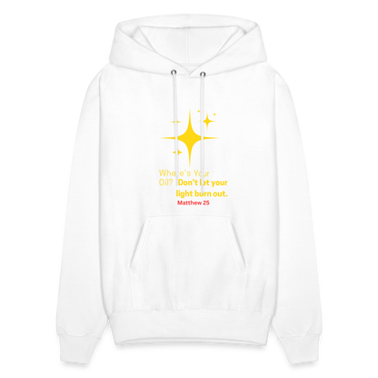 Men's Hoodie wheres your oil - white