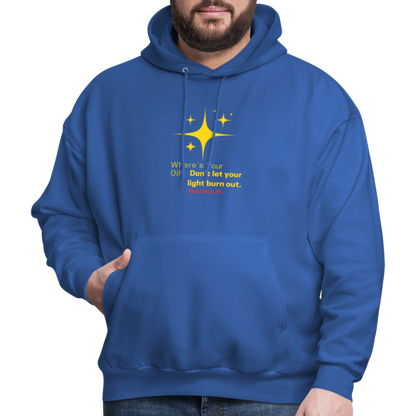 Men's Hoodie wheres your oil - royal blue