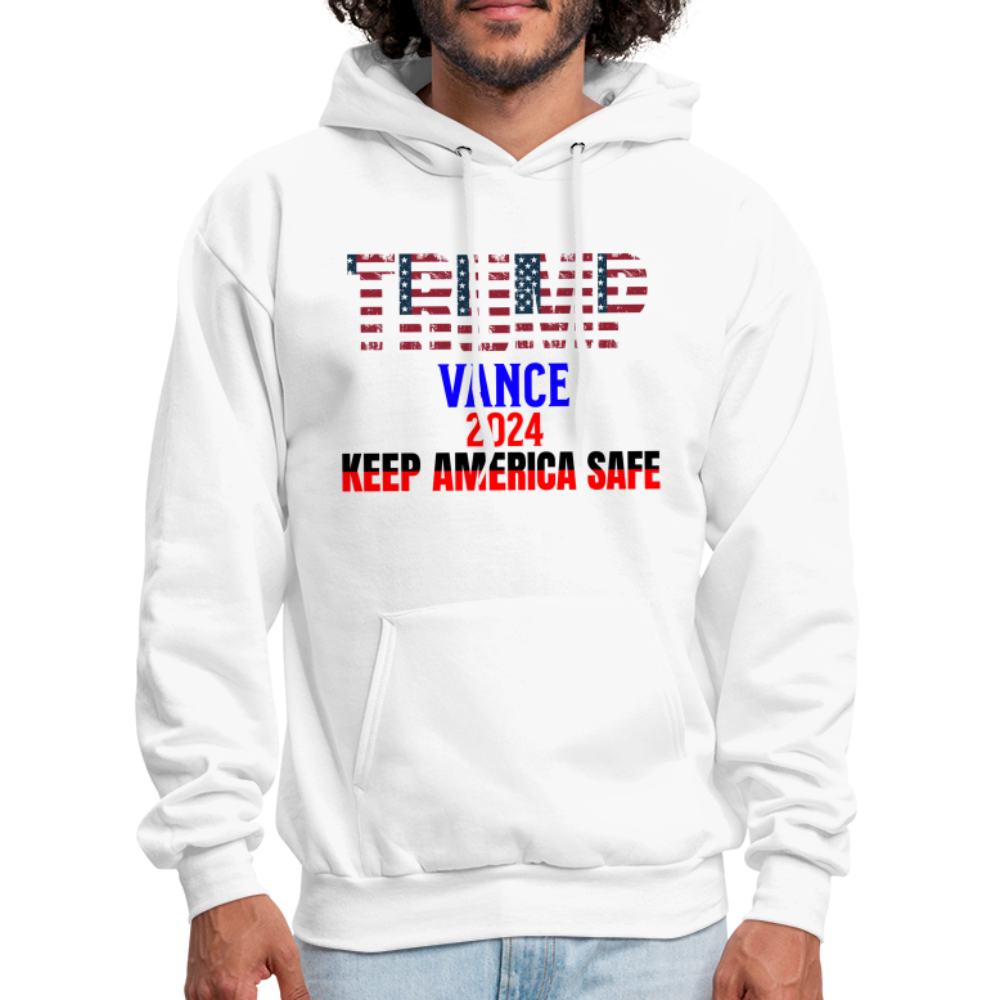 Men's Hoodie Trump Vance Hoodies Keep America Safe - white