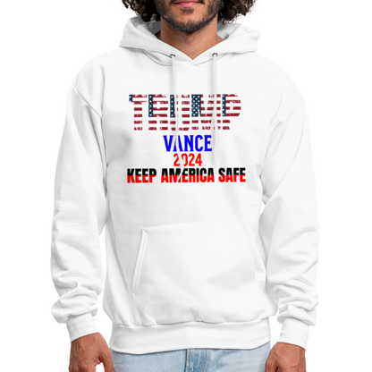 Men's Hoodie Trump Vance Hoodies Keep America Safe - white