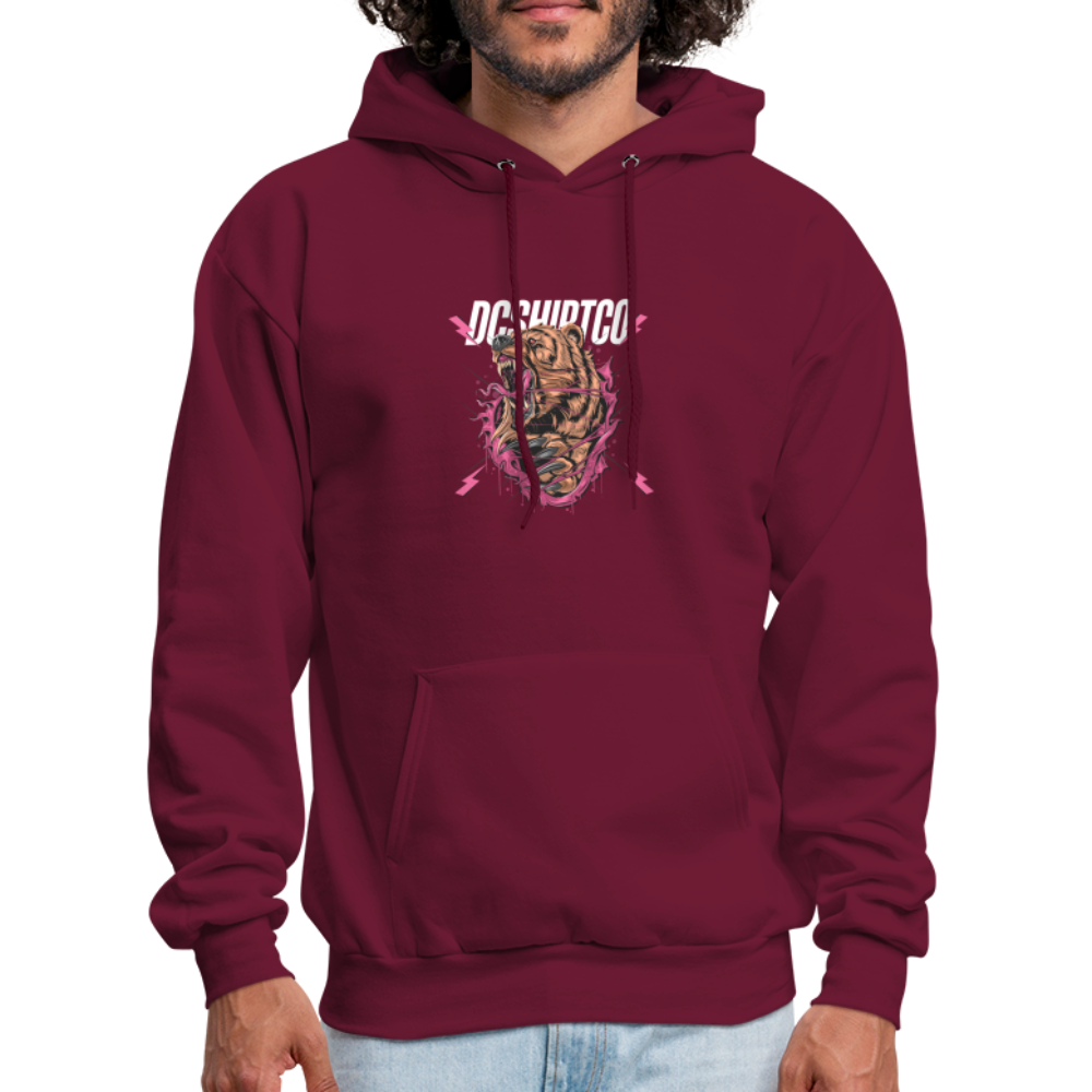 Men's Hoodie dc shirt co bear - burgundy