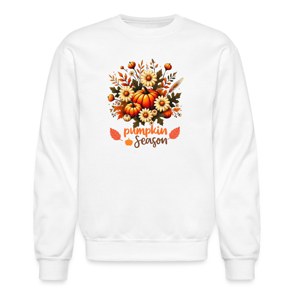 Crewneck Sweatshirt women pumpkin fall sweater - white