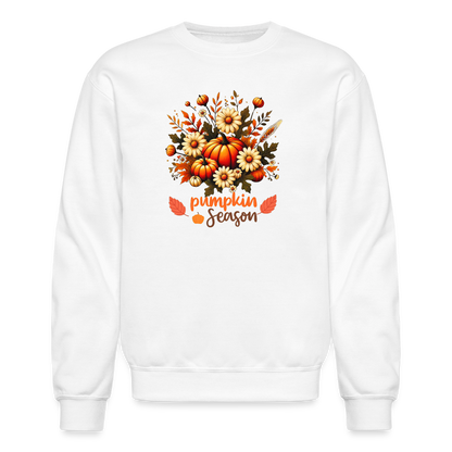 Crewneck Sweatshirt women pumpkin fall sweater - white