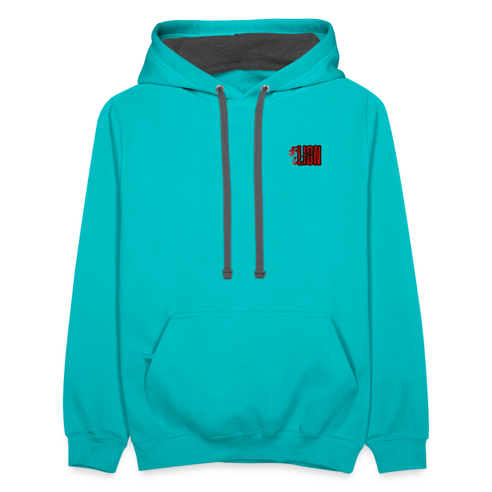 Contrast Hoodie lion - scuba blue/asphalt