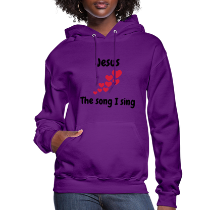 Women's Hoodie Jesus the song that I sing - purple