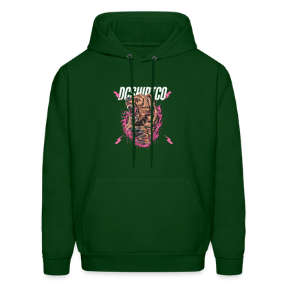 Men's Hoodie dc shirt co bear - forest green