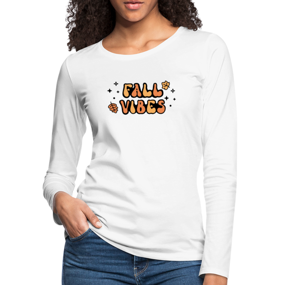 Women's Premium Long Sleeve T-Shirt fall vibes - white