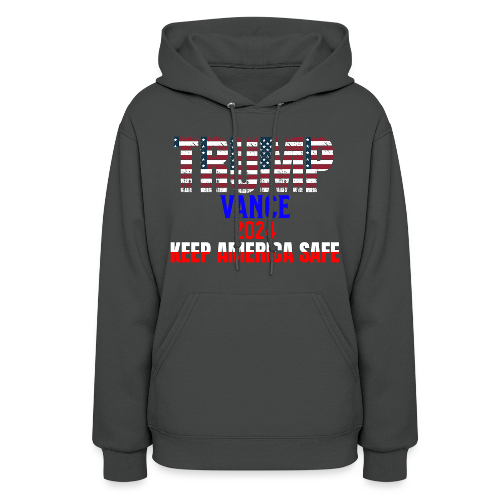 Women's Hoodie Trump Vance Hoodies Keep America safe - asphalt