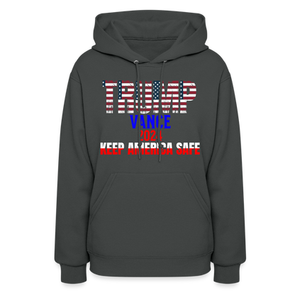 Women's Hoodie Trump Vance Hoodies Keep America safe - asphalt