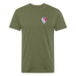 Fitted Cotton/Poly T-Shirt by Next Level guitar pick music shirt - heather military green