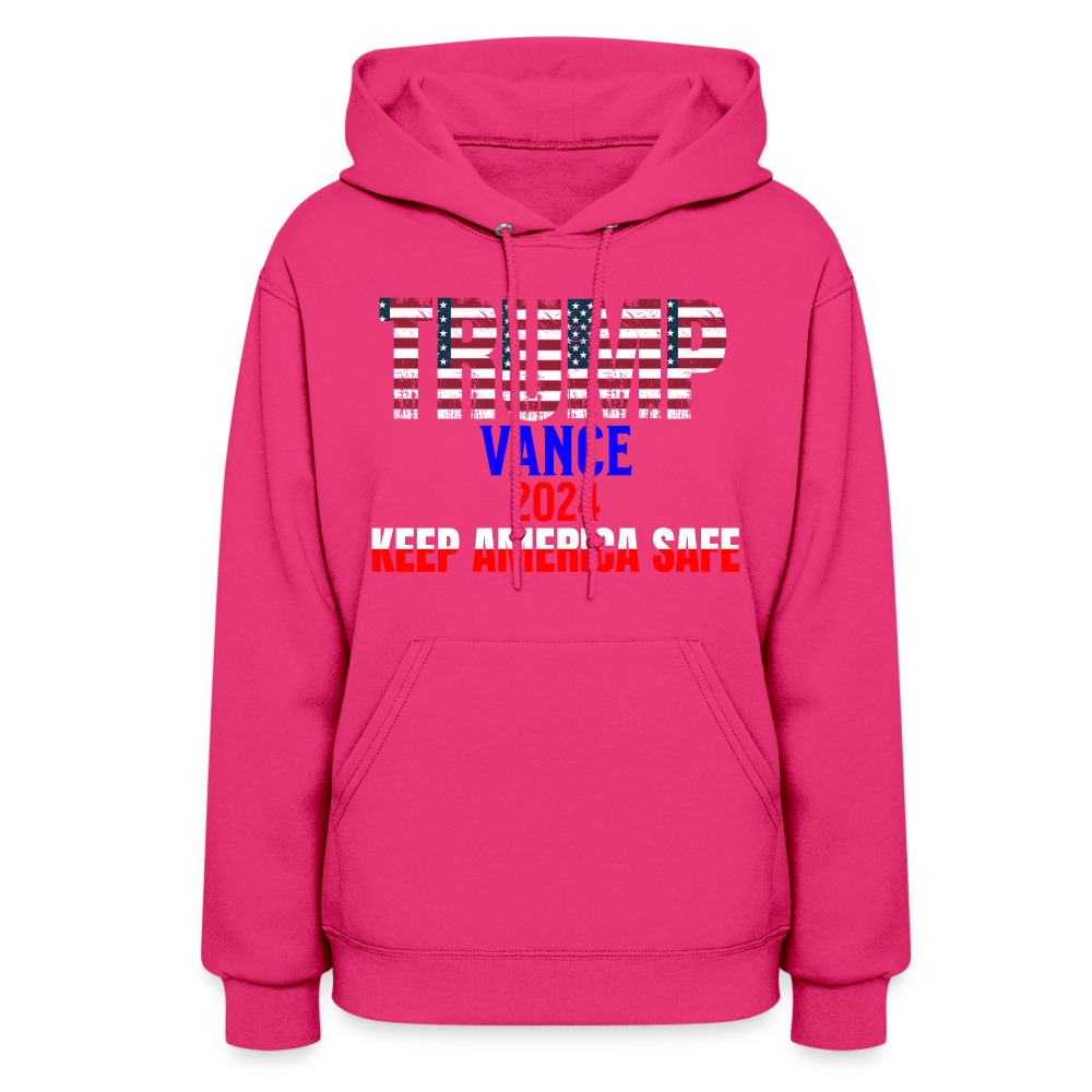 Women's Hoodie Trump Vance Hoodies Keep America safe - fuchsia