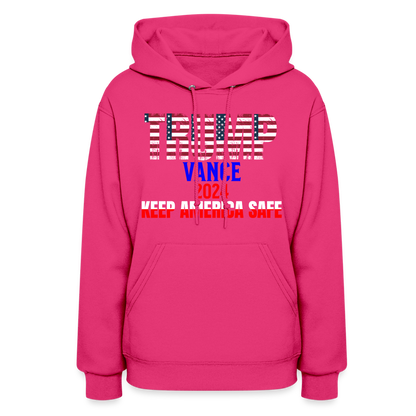 Women's Hoodie Trump Vance Hoodies Keep America safe - fuchsia