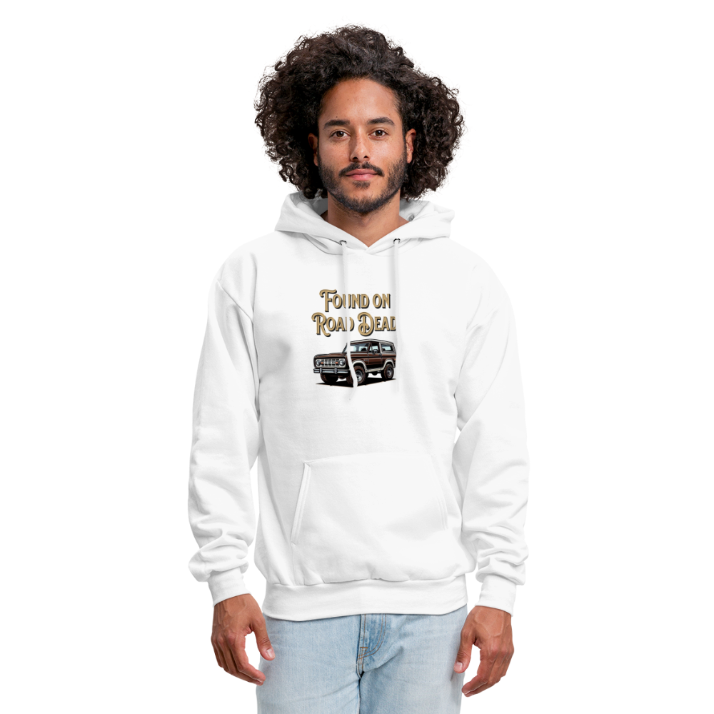 Men's Hoodie Ford Hoodie Found on Road Dead - white