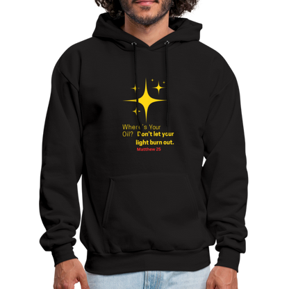 Men's Hoodie wheres your oil - black