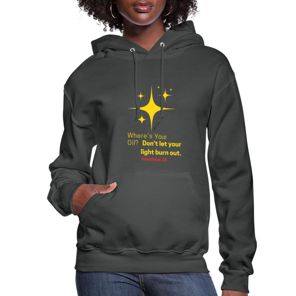 Women's Hoodie wheres your oil - asphalt