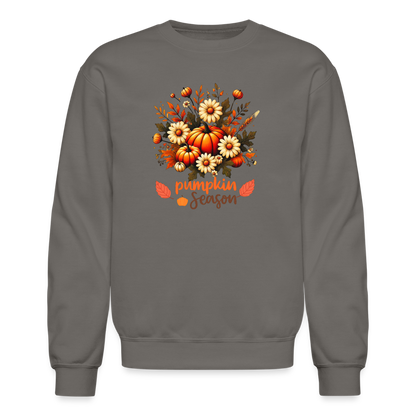 Crewneck Sweatshirt women pumpkin fall sweater - asphalt gray