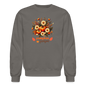 Crewneck Sweatshirt women pumpkin fall sweater - asphalt gray