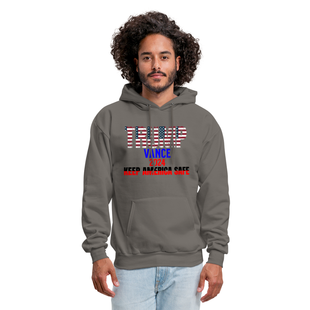 Men's Hoodie Trump Vance Hoodies Keep America Safe - asphalt gray