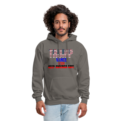 Men's Hoodie Trump Vance Hoodies Keep America Safe - asphalt gray