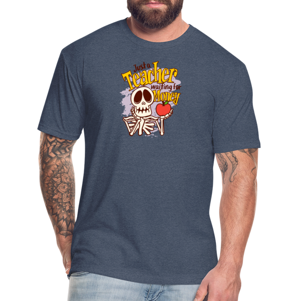 Fitted Cotton/Poly T-Shirt by Next Level funny Teacher shirt Halloween shirts - heather navy