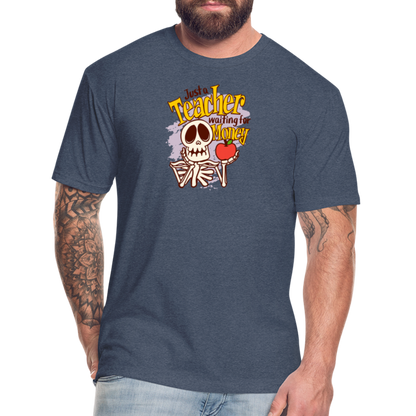 Fitted Cotton/Poly T-Shirt by Next Level funny Teacher shirt Halloween shirts - heather navy